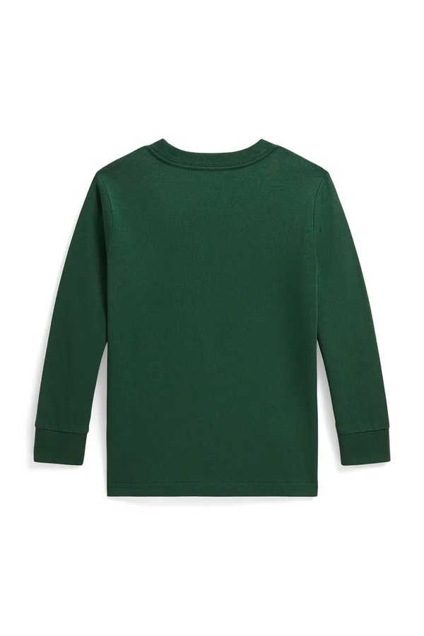 Лонгслів дитячий бавовняний Polo Ralph Lauren колір зелений