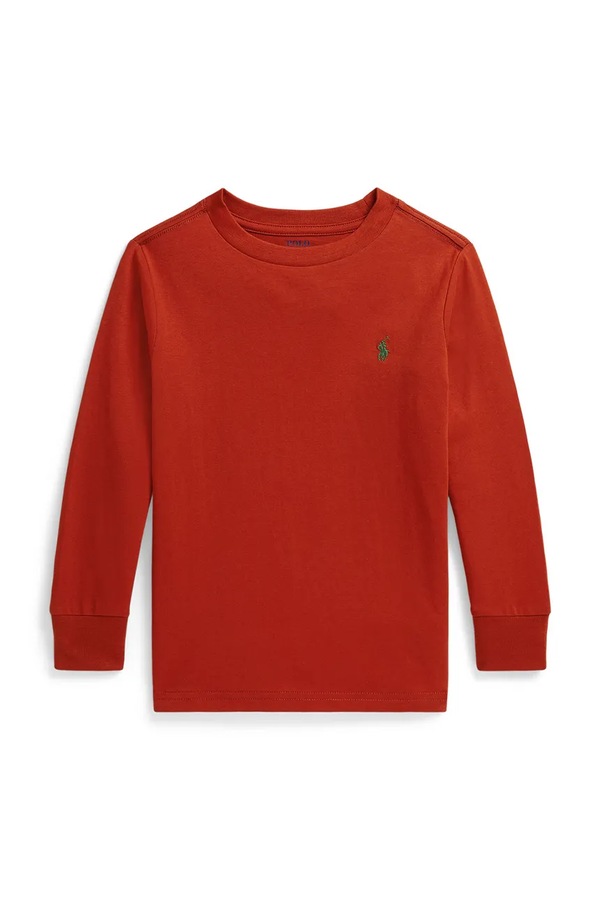 Лонгслів дитячий бавовняний Polo Ralph Lauren колір помаранчевий фото 2