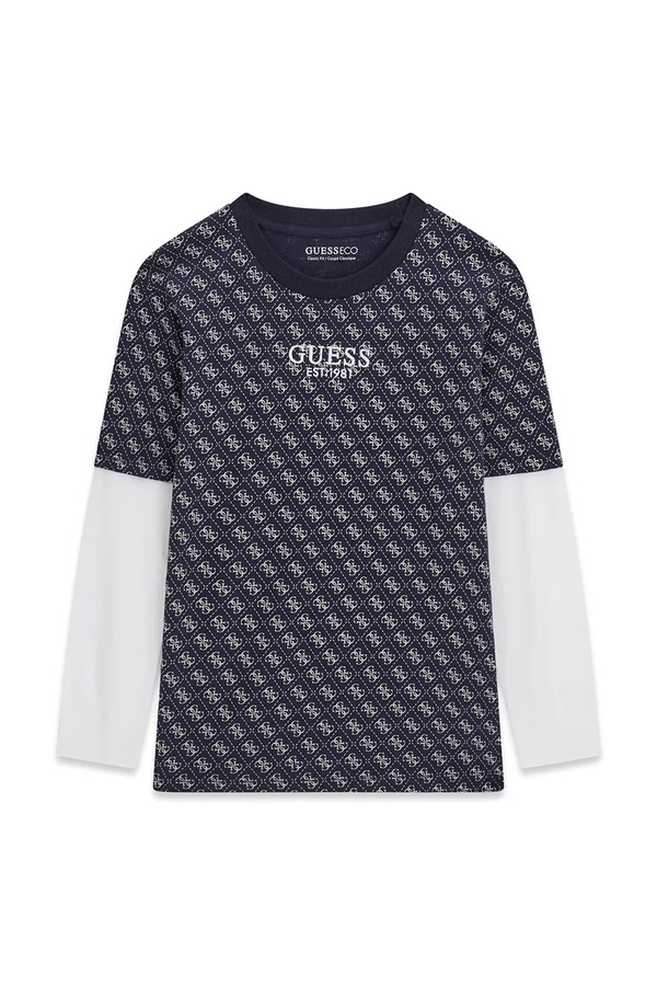 Лонгслив детский хлопковый Guess цвет темно-синий