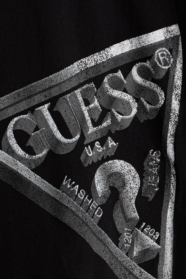 Лонгслів дитячий бавовняний Guess колір чорний фото 3