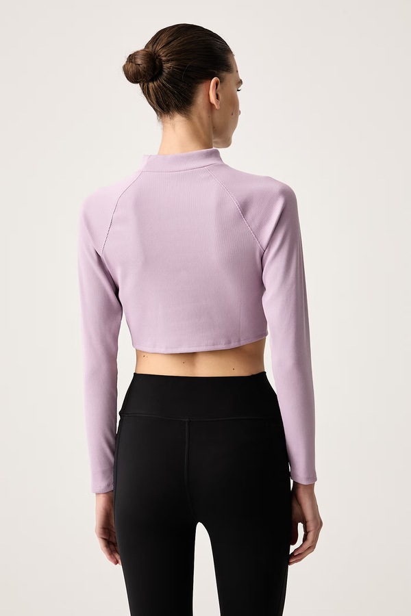 Лонгслів жіночий з бавовною Under Armour RIV RIB MOCK колір фіолетовий фото 3