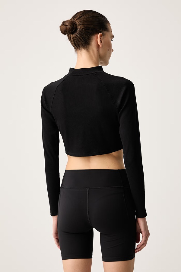 Лонгслів жіночий з бавовною Under Armour RIV RIB MOCK колір чорний фото 3