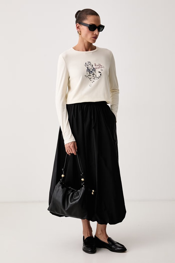 Лонгслів жіночий з бавовною Weekend Max Mara WKDVICINO колір бежевий