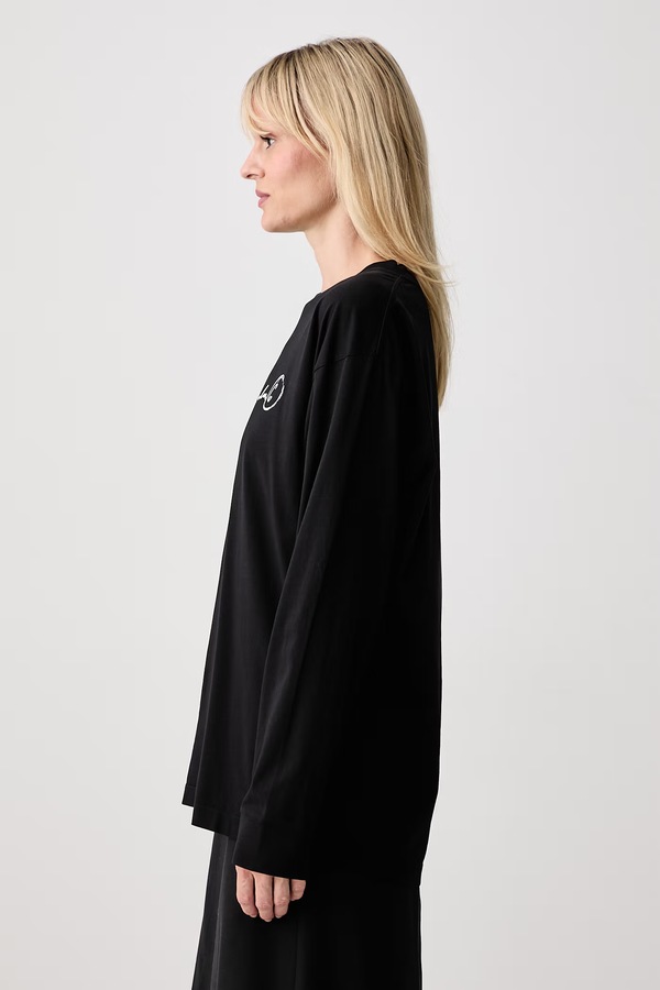Лонгслів жіночий бавовняний MM6 Maison Margiela колір чорний фото 4