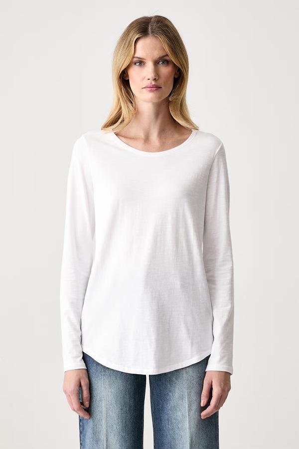 Лонгслів жіночий бавовняний Sisley колір білий