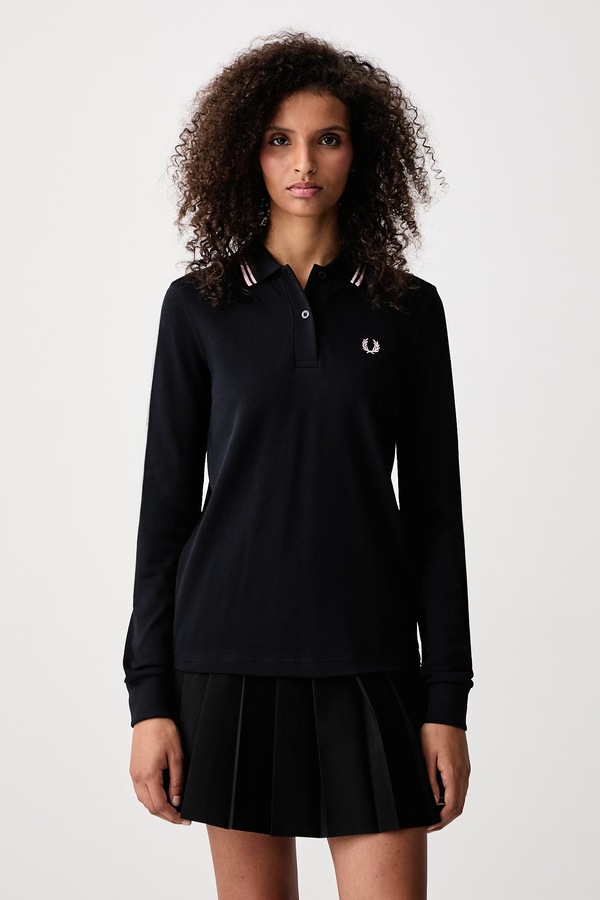 Лонгслів жіночий бавовняний Fred Perry колір темно-синій