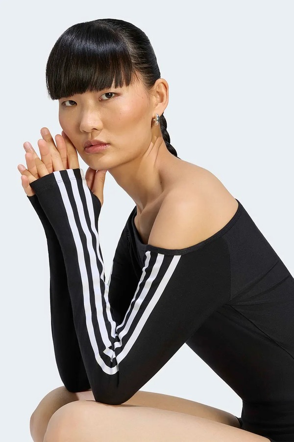 Лонгслів жіночий з віскозою adidas Originals Asymetric Top колір чорний фото 4
