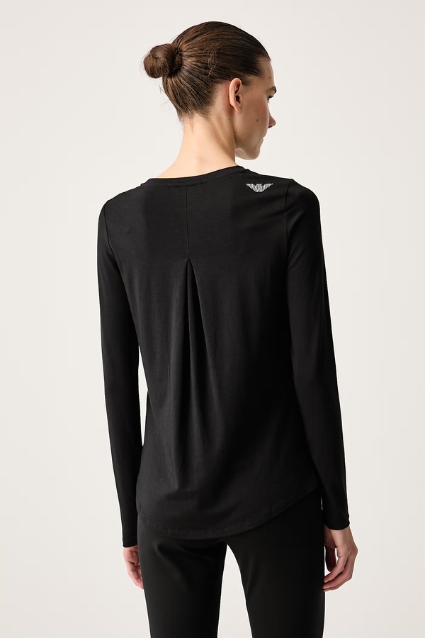 Лонгслів жіночий з модалем EA7 Emporio Armani колір чорний фото 3