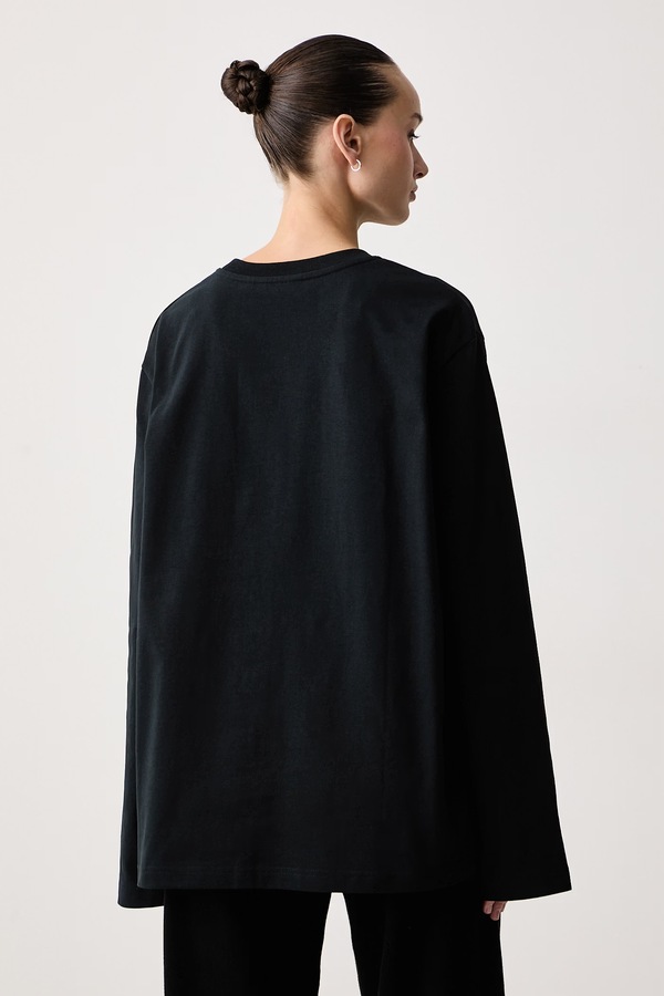 Лонгслів жіночий бавовняний Marimekko колір чорний фото 3