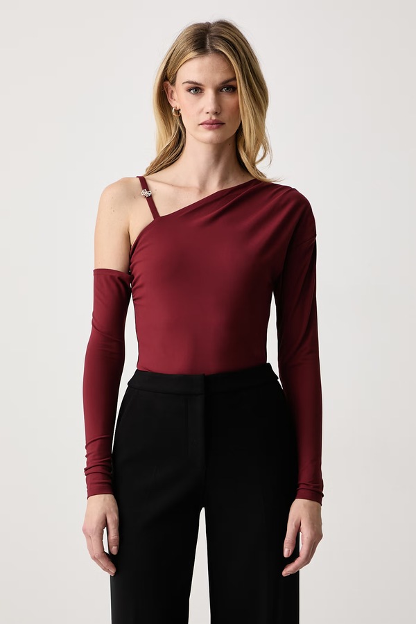 Лонгслів жіночий Guess ZANITA колір бордовий