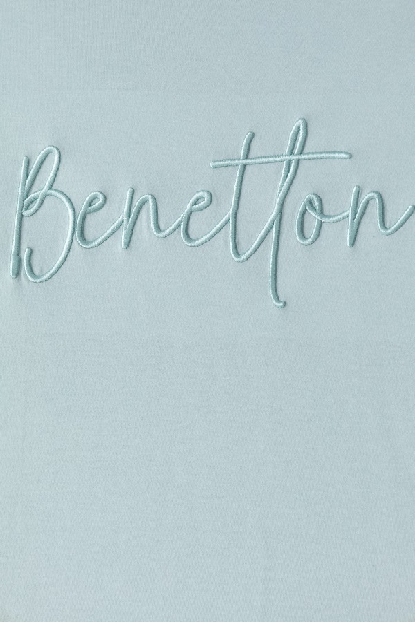 Лонгслів дитячий бавовняний United Colors of Benetton колір зелений фото 2