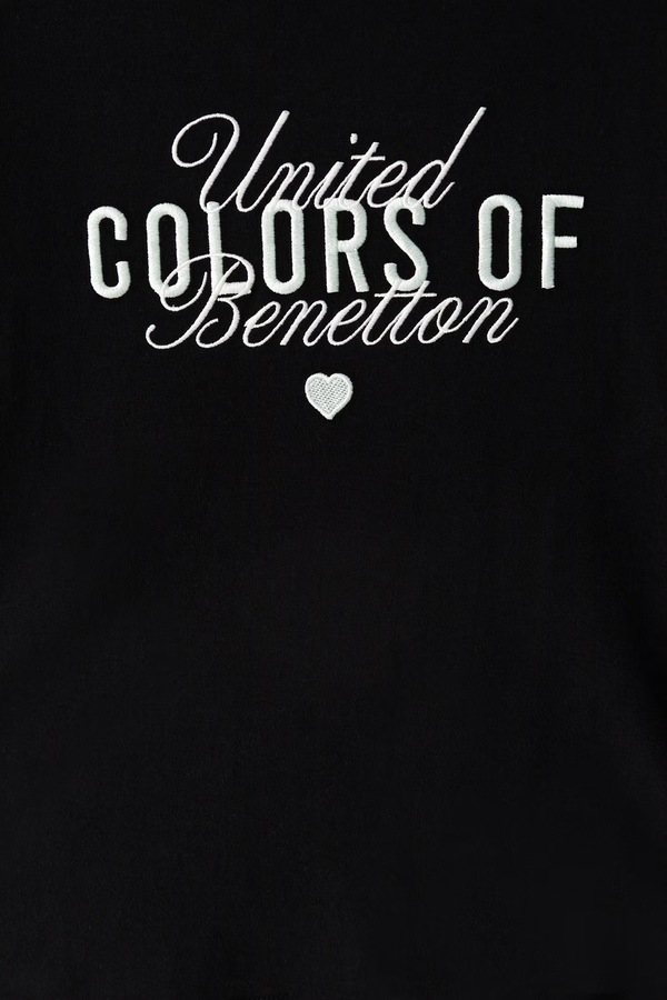 Лонгслив детский хлопковый United Colors of Benetton цвет черный фото 2