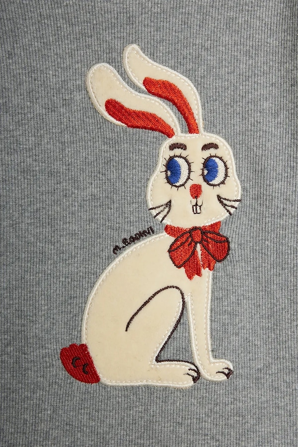 Футболка дитяча бавовняна Mini Rodini Rabbits колір сірий фото 2