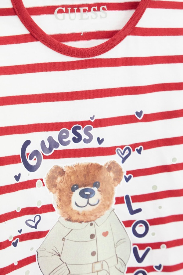 Лонгслів дитячий бавовняний Guess колір червоний фото 3