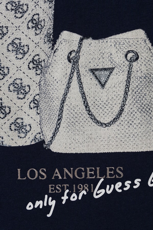 Лонгслив детский хлопковый с эластаном Guess цвет темно-синий фото 2