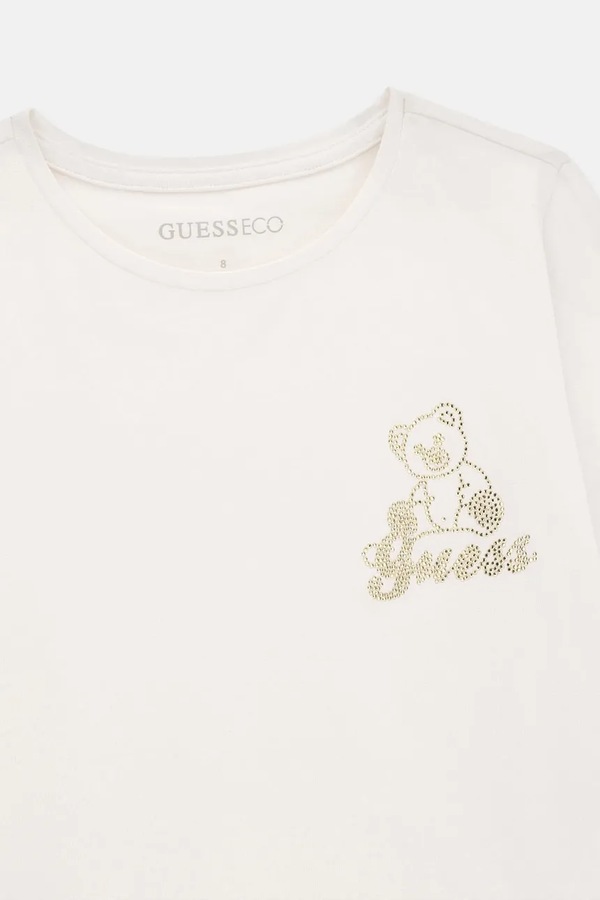 Лонгслив детский хлопковый с эластаном Guess цвет белый фото 2