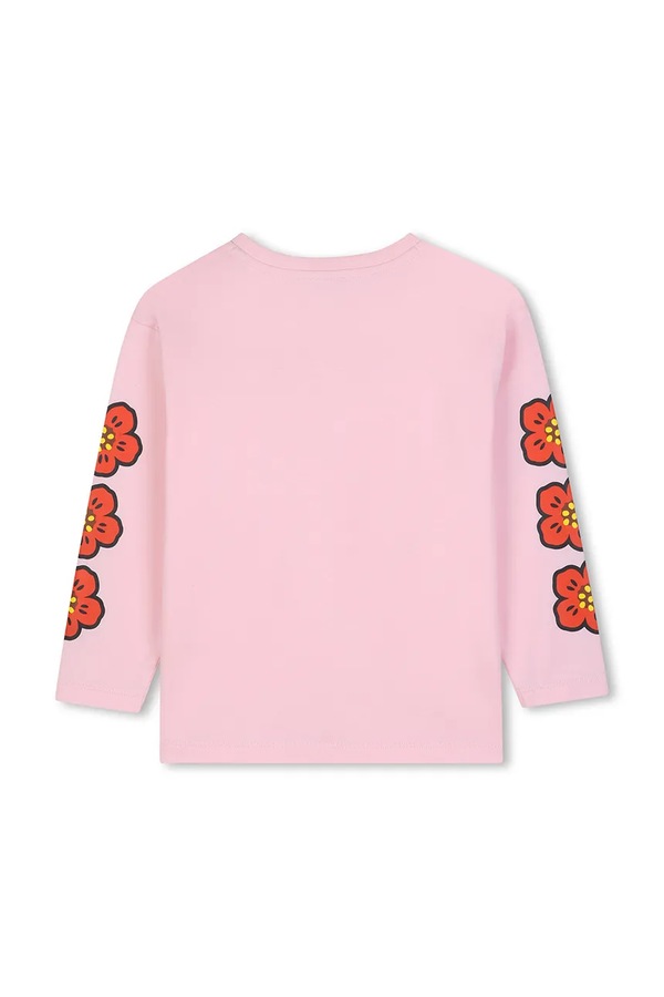 Лонгслів дитячий бавовняний Kenzo Kids колір рожевий