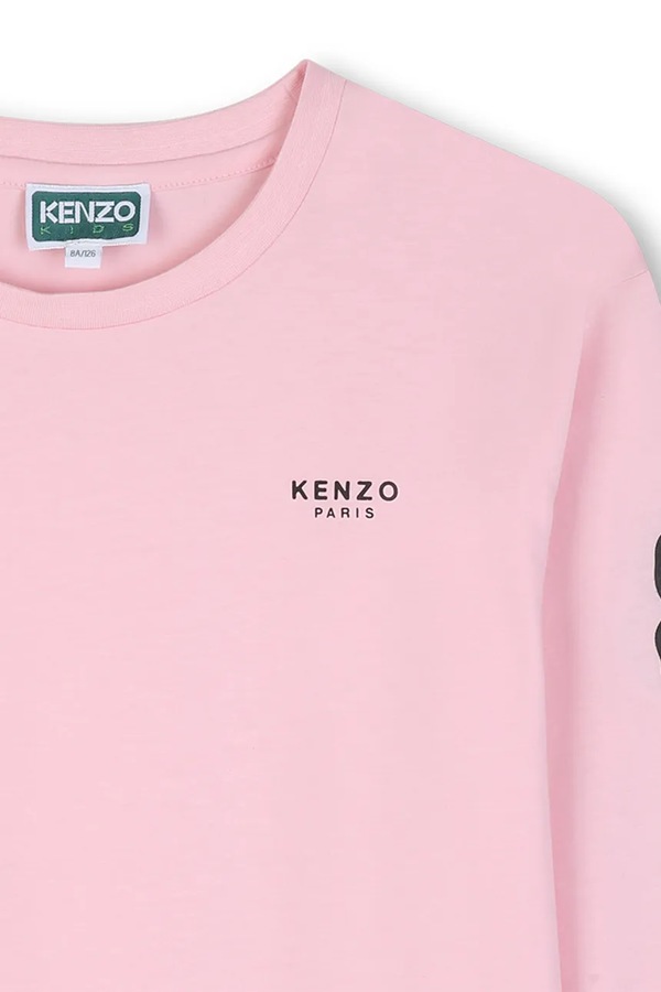 Лонгслив детский хлопковый Kenzo Kids цвет розовый фото 2