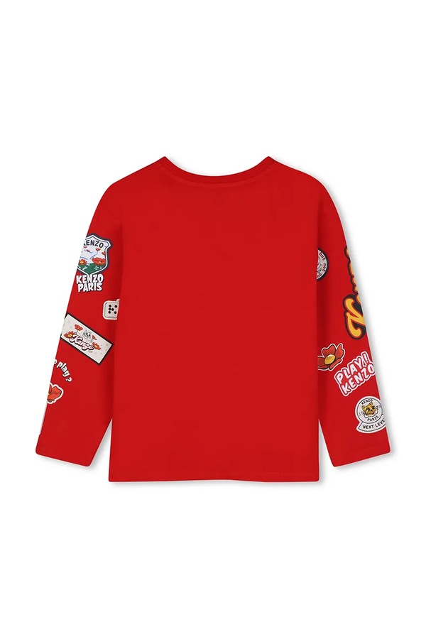 Лонгслив детский хлопковый Kenzo Kids цвет красный