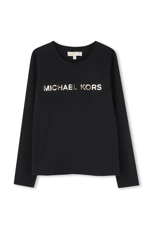 Лонгслів дитячий з бавовною Michael Kors колір чорний