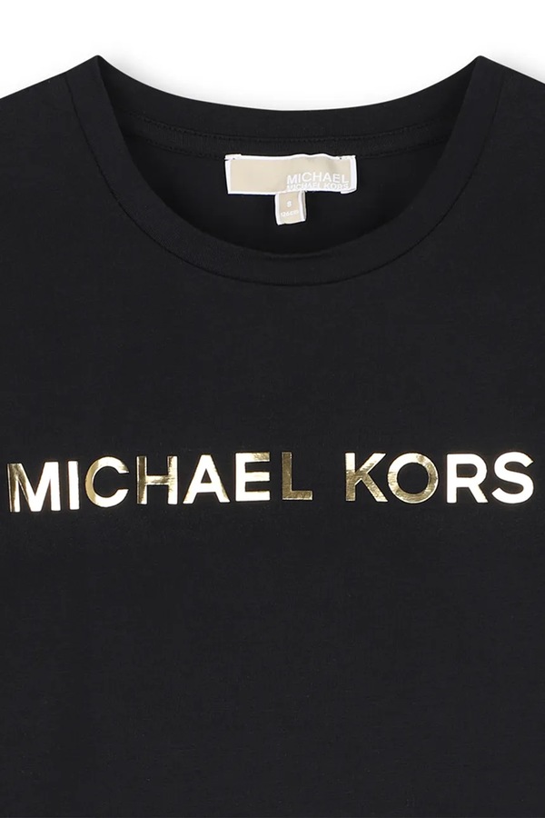 Лонгслів дитячий з бавовною Michael Kors колір чорний фото 2