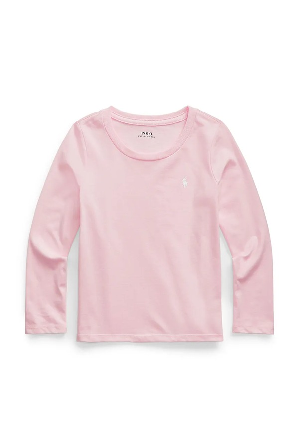 Лонгслив детский хлопковый Polo Ralph Lauren цвет розовый фото 2