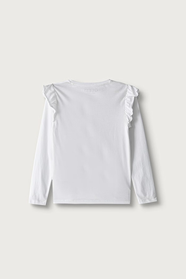 Лонгслив детский хлопковый с эластаном Guess цвет белый