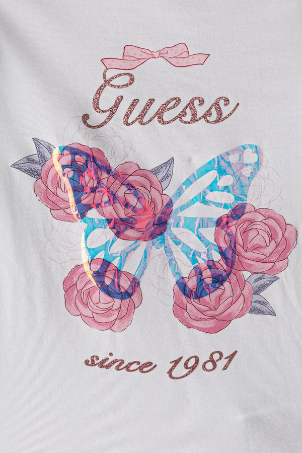 Лонгслив детский хлопковый с эластаном Guess цвет белый фото 2