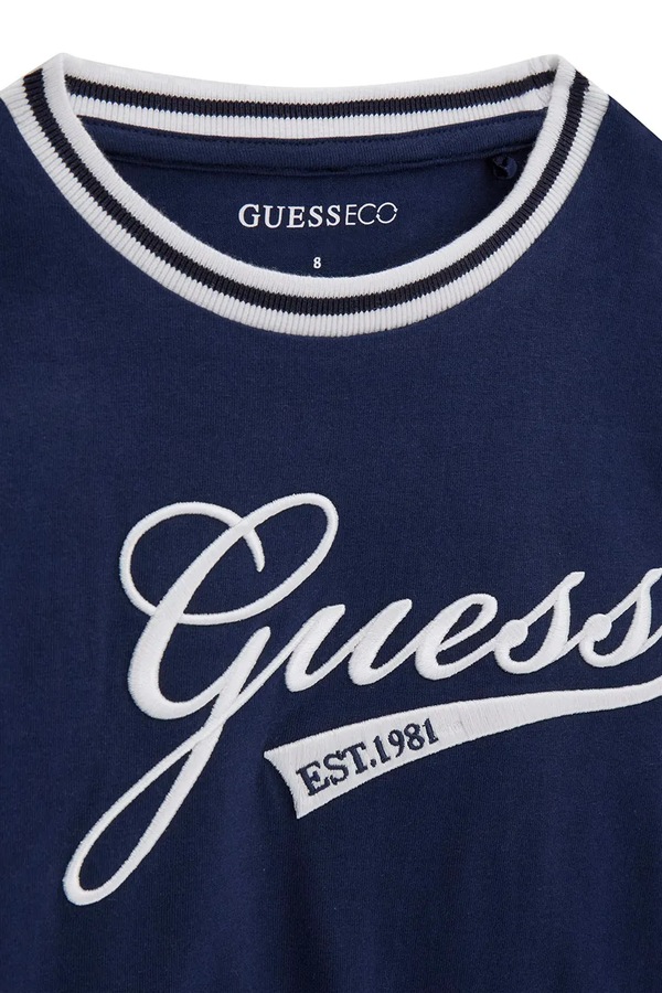 Кофта дитяча бавовняна Guess колір темно-синій фото 2