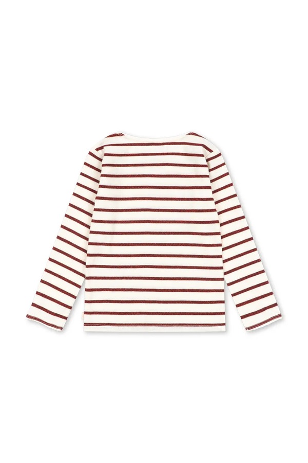 Лонгслів дитячий з бавовною Konges Sløjd ROLI STRIPE BLOUSE OCS колір бежевий фото 2