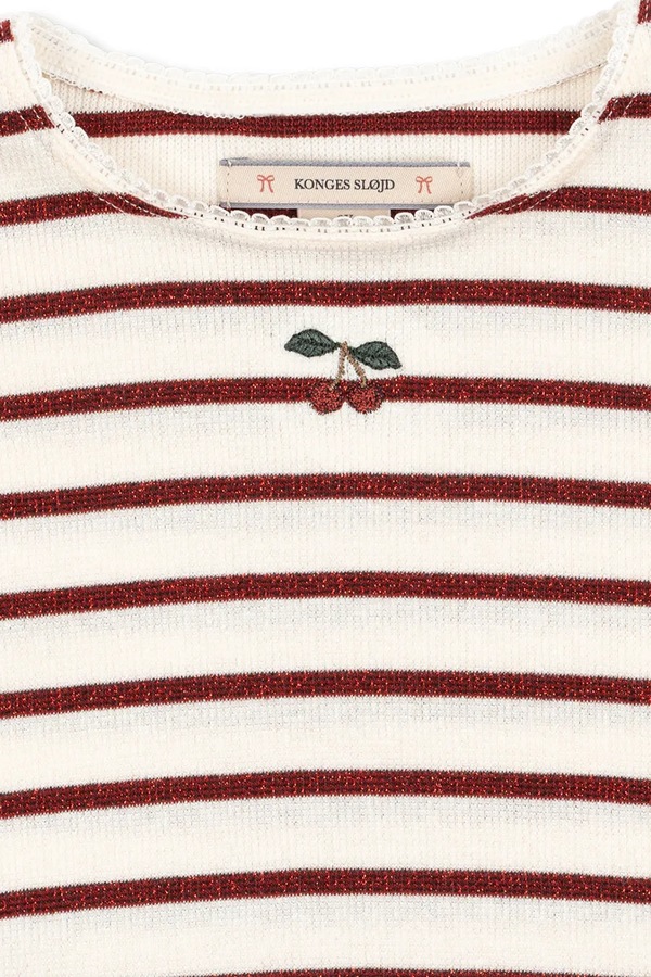 Лонгслів дитячий з бавовною Konges Sløjd ROLI STRIPE BLOUSE OCS колір бежевий фото 3
