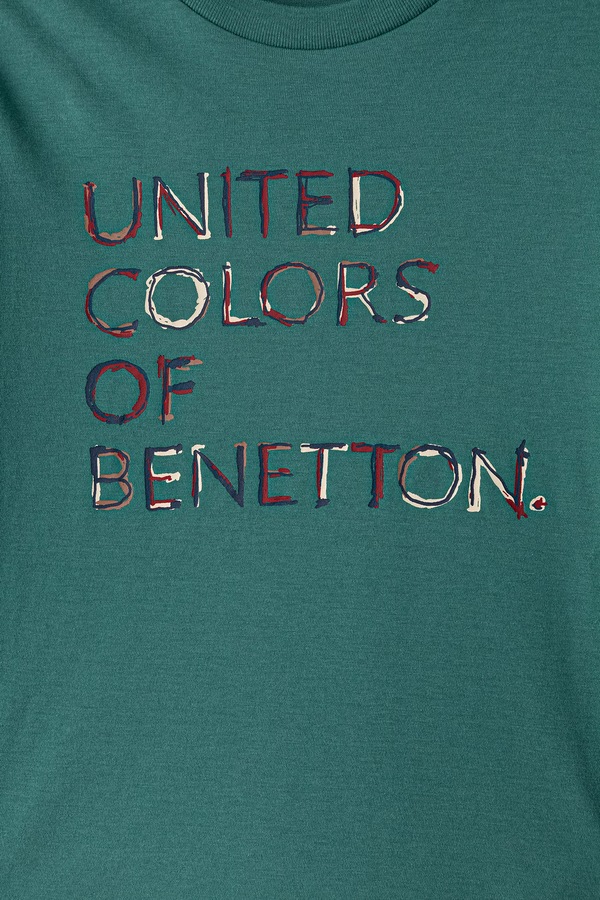 Лонгслив женский хлопковый United Colors of Benetton цвет бирюзовый фото 2