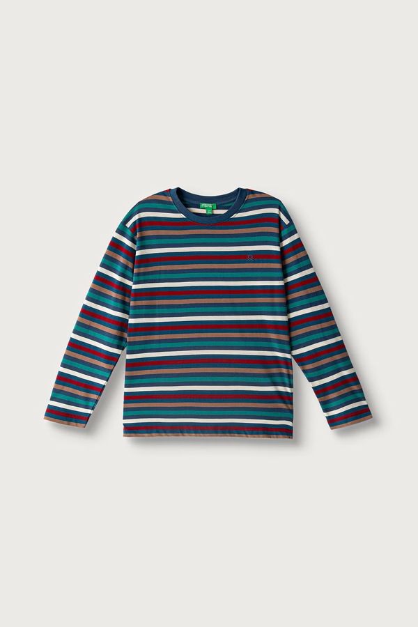 Лонгслив детский хлопковый United Colors of Benetton цвет темно-синий