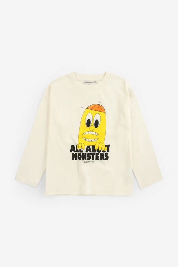 Лонгслів дитячий бавовняний Bobo Choses Bigtooth Lemon колір бежевий