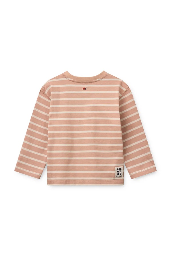 Лонгслів дитячий бавовняний Liewood Tyler Stripe LS T-shirt колір рожевий