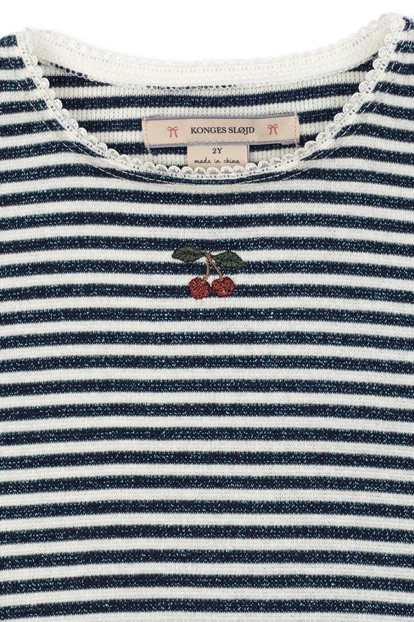 Лонгслів дитячий з бавовною Konges Sløjd ROLI STRIPE BLOUSE OCS колір блакитний фото 2