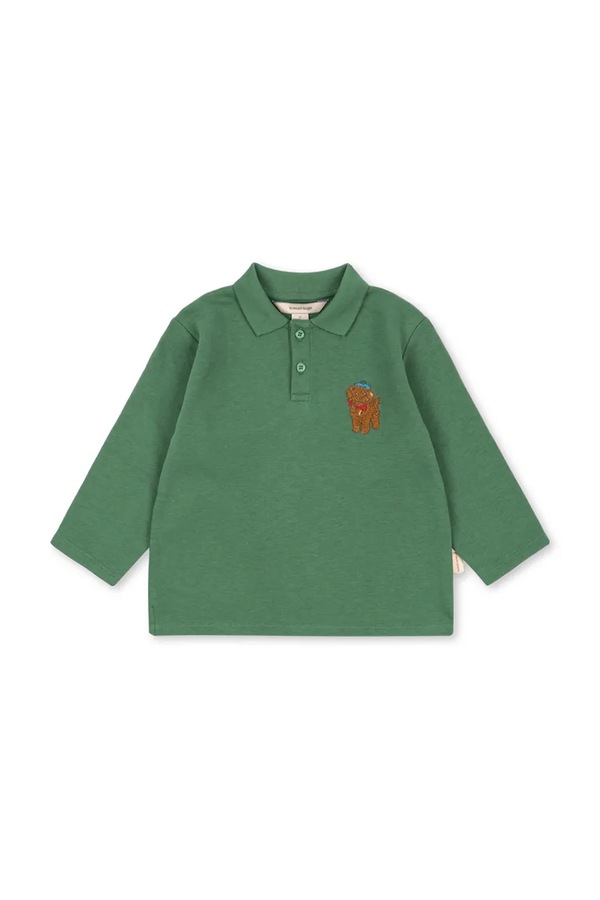 Поло детское Konges Sløjd SPOTTY POLO GOTS цвет зеленый