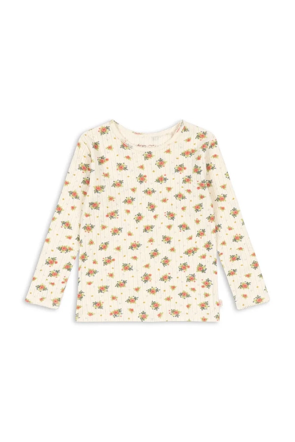 Лонгслів дитячий бавовняний Konges Sløjd MINNIE BLOUSE GOTS колір білий
