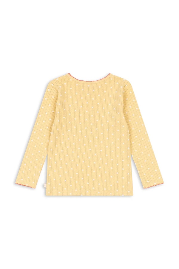 Лонгслів дитячий бавовняний Konges Sløjd MINNIE BLOUSE GOTS колір жовтий