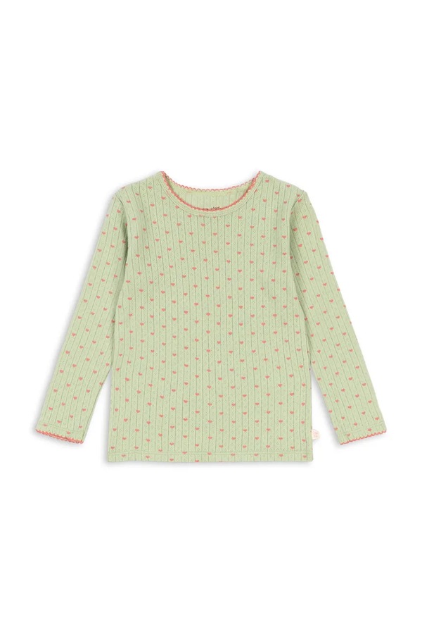 Лонгслів дитячий бавовняний Konges Sløjd MINNIE BLOUSE GOTS колір зелений