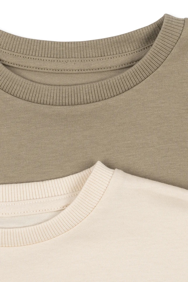 Лонгслів дитячий бавовняний Konges Sløjd 2 PACK LIN LS TEE GOTS колір зелений фото 2