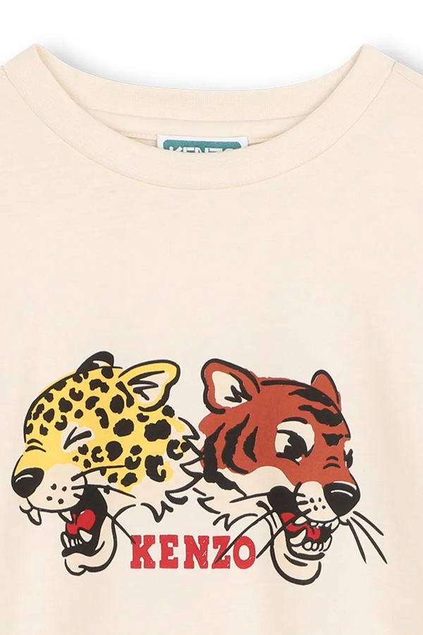 Лонгслив детский хлопковый Kenzo Kids цвет бежевый фото 2