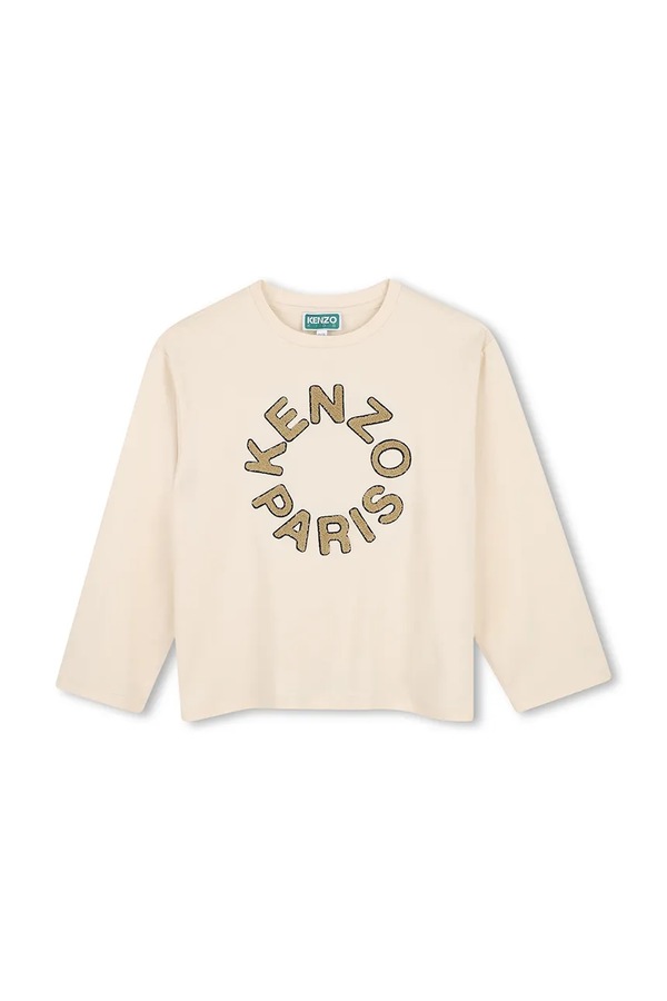 Лонгслив детский хлопковый Kenzo Kids цвет бежевый