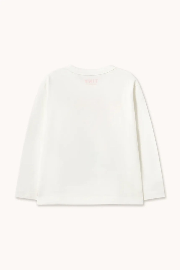 Лонгслів дитячий бавовняний Tinycottons TULIP & DAISY GRAPHIC SLEEVE TEE колір білий