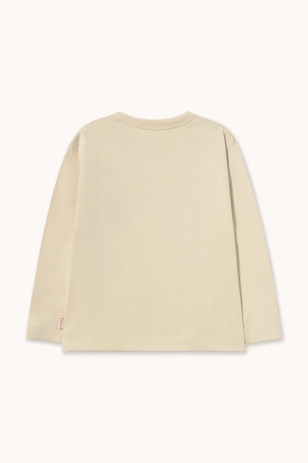 Лонгслів дитячий бавовняний Tinycottons JUMP DOG GRAPHIC SLEEVE TEE колір бежевий