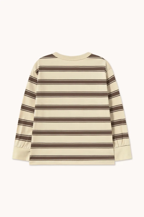 Лонгслів дитячий бавовняний Tinycottons RETRO STRIPES SLEEVE TEE колір бежевий