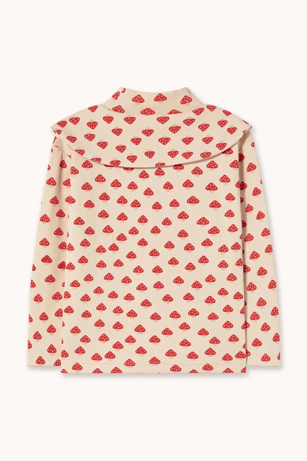 Лонгслів дитячий бавовняний з еластаном Tinycottons MINI MUSHROOMS MOCKNECK колір бежевий фото 2