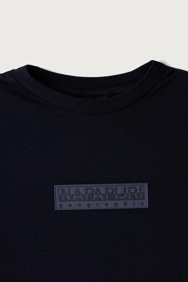 Лонгслив детский хлопковый Napapijri S-NEW BOX LOGO LS цвет темно-синий фото 2