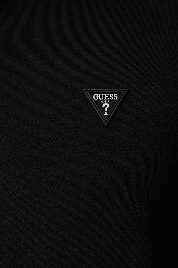 Лонгслів чоловічий бавовняний з еластаном Guess колір чорний фото 4