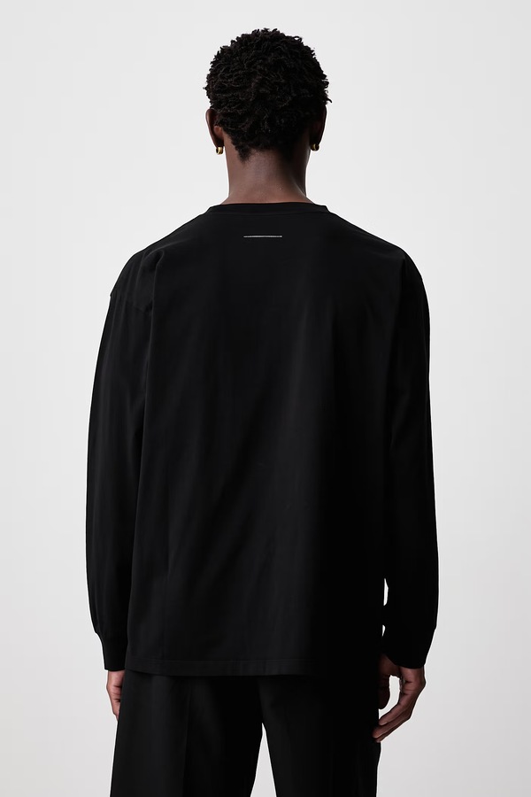 Лонгслів чоловічий бавовняний MM6 Maison Margiela колір чорний фото 2